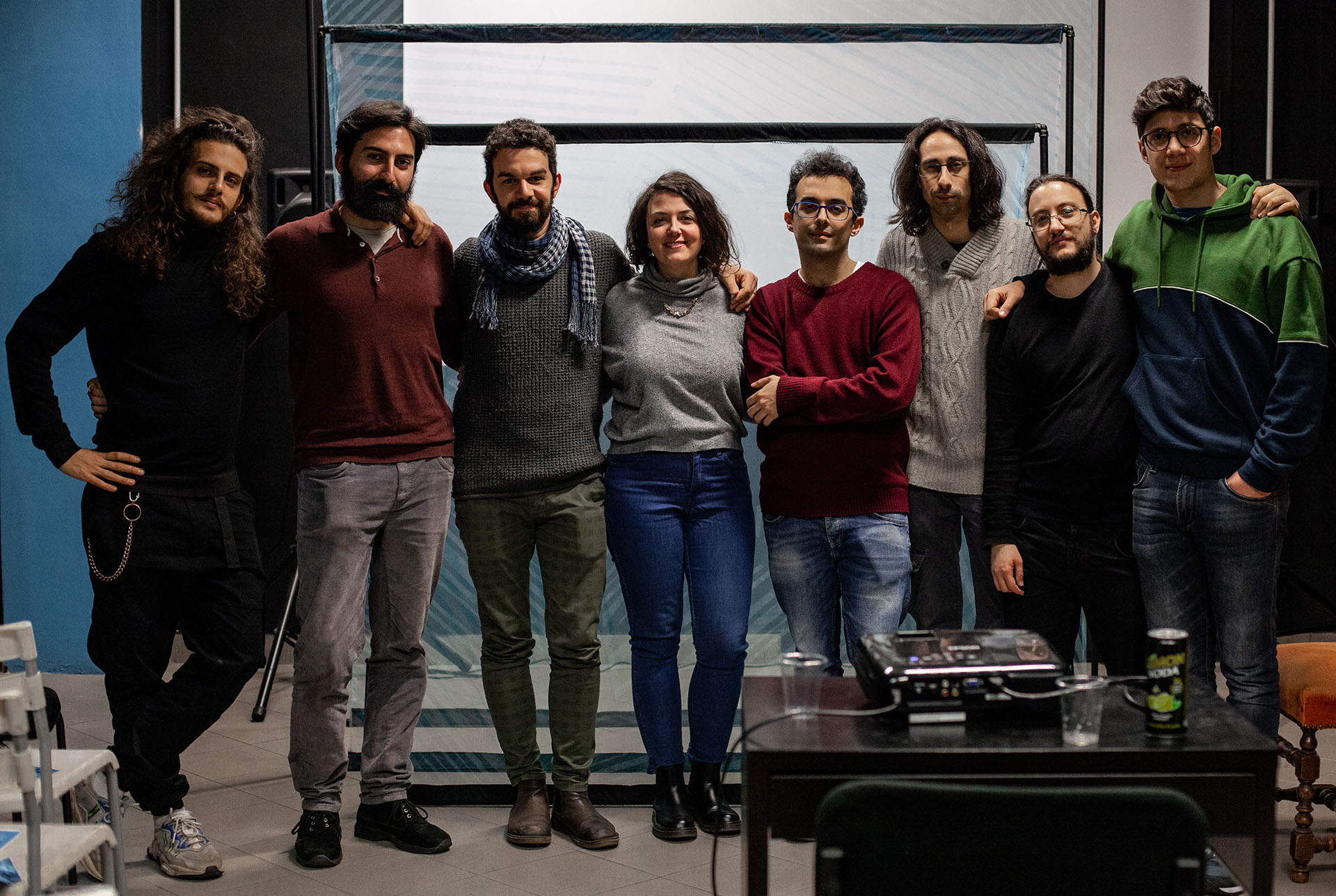 Lo staff Lacumbia Film a Incortiamoci di dicembre 2019 con Elena Beatrice e Daniele Lince